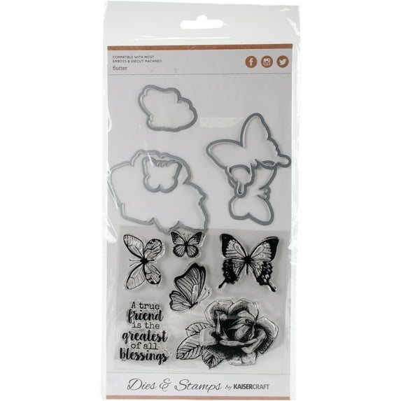 Kaisercraft Dies & Stamps-Flutter .75"X1" To 2.25"X3"