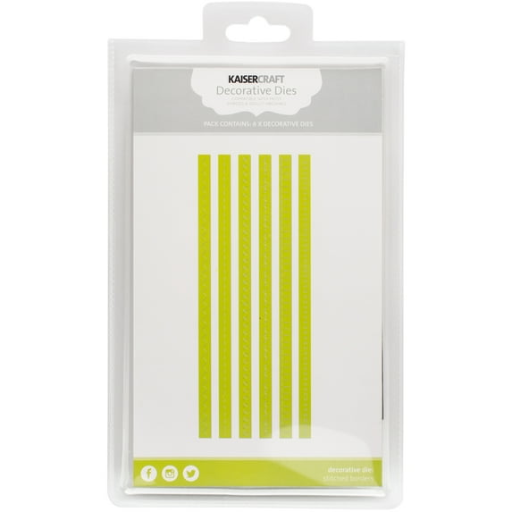 Kaisercraft Stitched Borders .25"X6", 6/Pkg