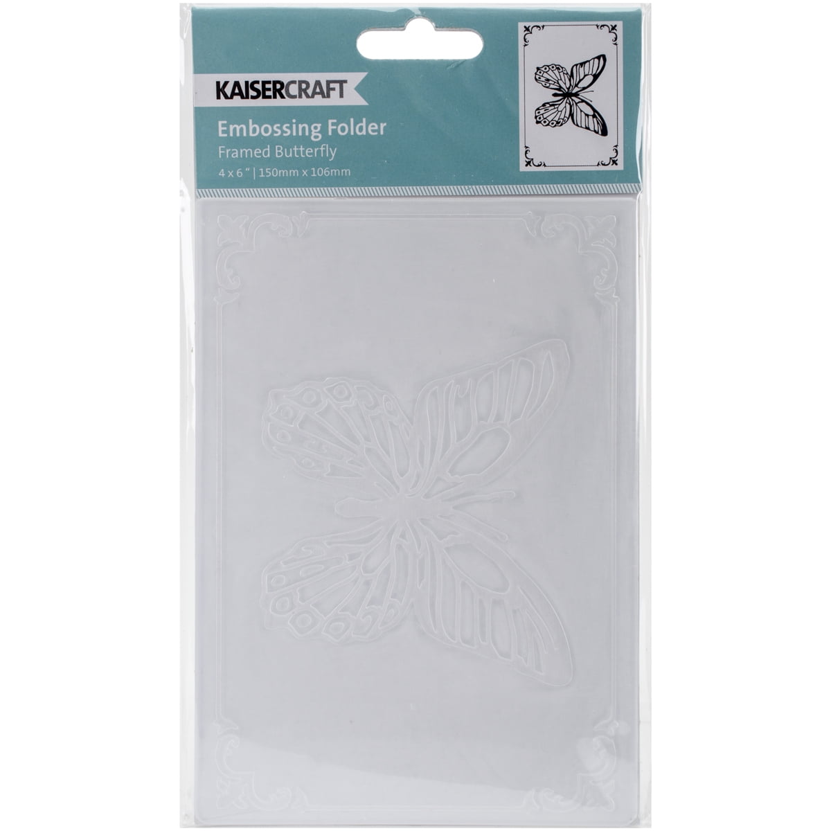 Kaisercraft Embossing Folder 4"X6"Framed Butterfly, Pk 3, Kaisercraft