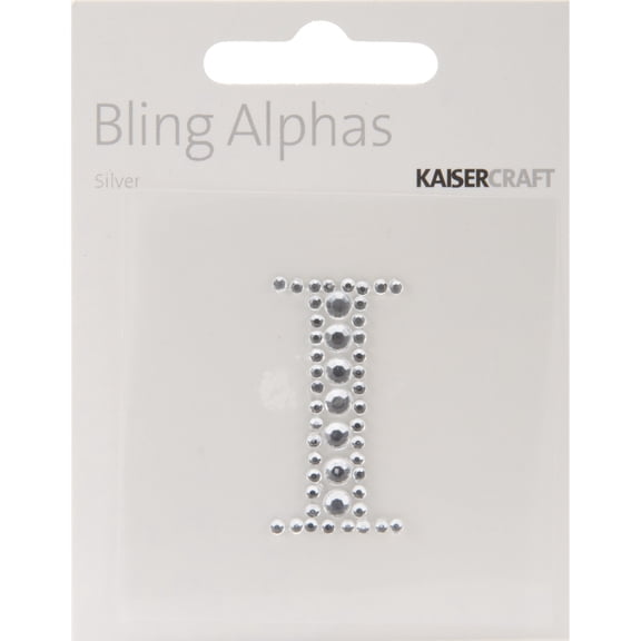 Bling Alphas Self-Adhesive Rhinestone Letter 1.375 Inch-Silver Cry