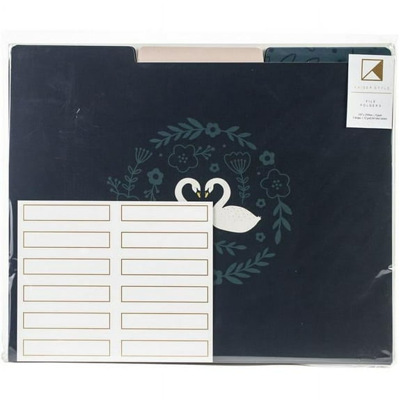 Kaisercraft KS1217 9.75 x 11.75 in. 3 Designs Kaiser Style File Folders, Rosy - 6 Per Pack