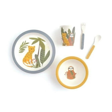 Kaisercraft KS1675 Kids Bamboo Tableware Divided Set - Jungle - 5 Piece