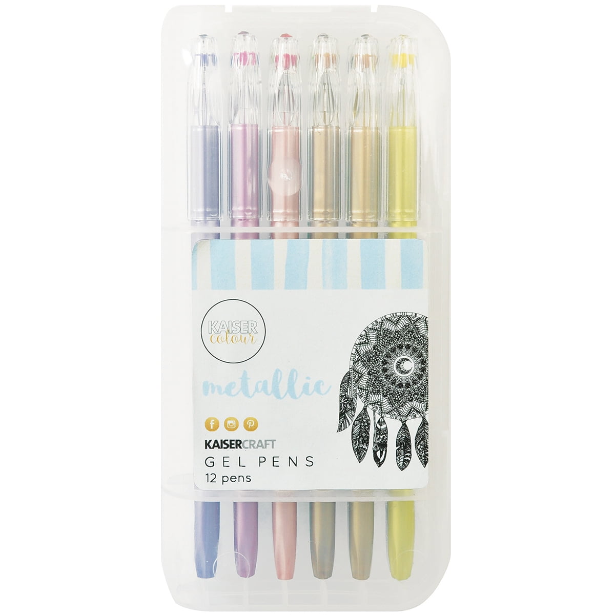 Hello Hobby Gel Coloring Pens, Classic & Bright Colors, 12Pcs, #40131