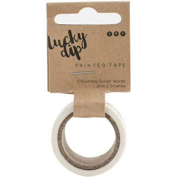 Kaisercraft Lucky Dip Printed Tape 20mmX2m Christmas Script Words