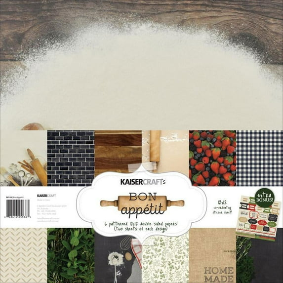 Kaisercraft Paper Pack 12 Inch X 12 Inch 12/Pkg-Bon Appetit