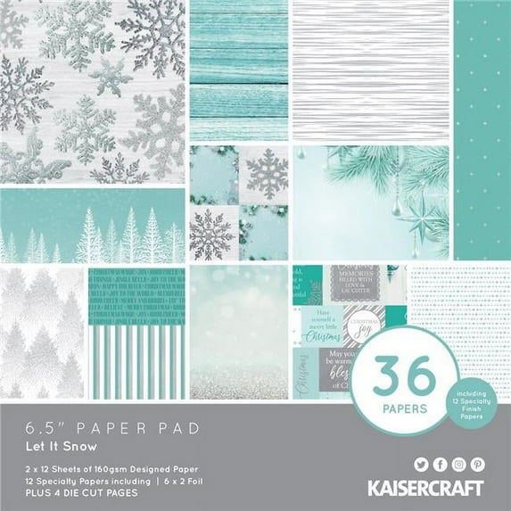 Kaisercraft Paper Pad 6.5"X6.5" 40/Pkg-Let It Snow