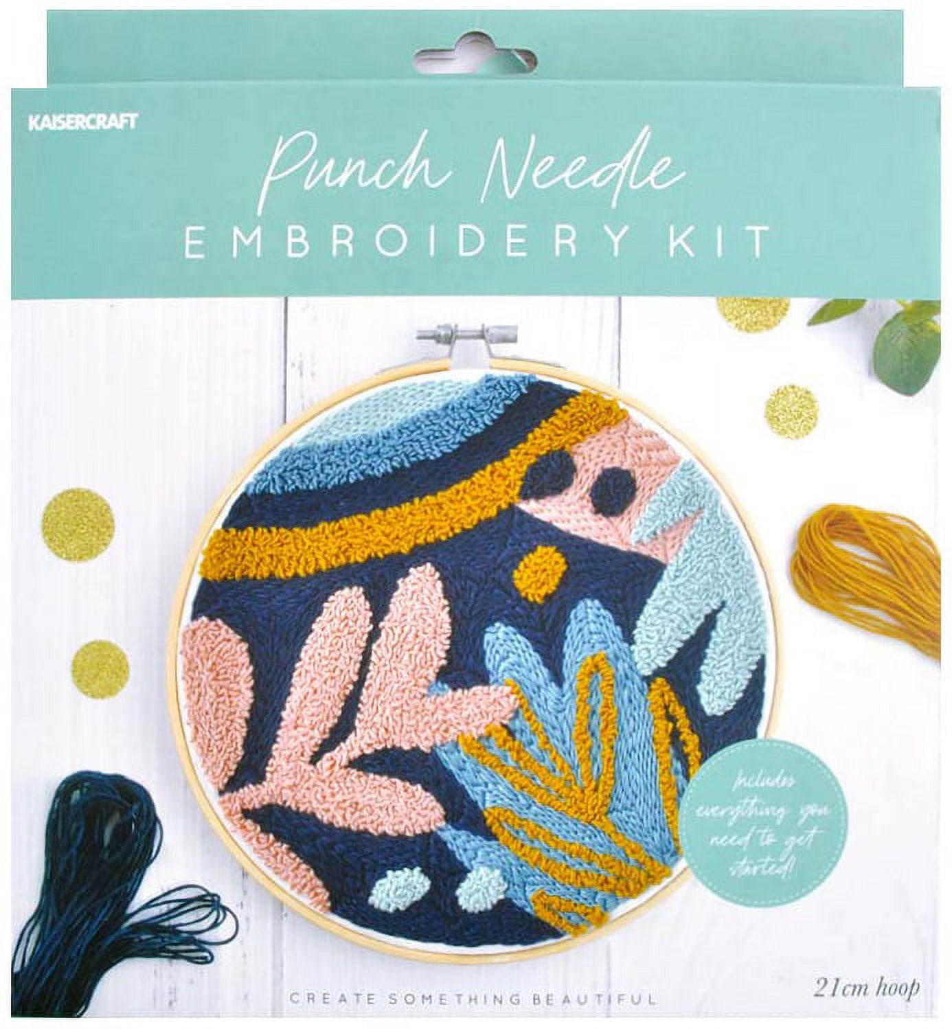 Punch Needle Coaster Kit 21 Pcs Easy Punch Needle Coasters Kits for Adults