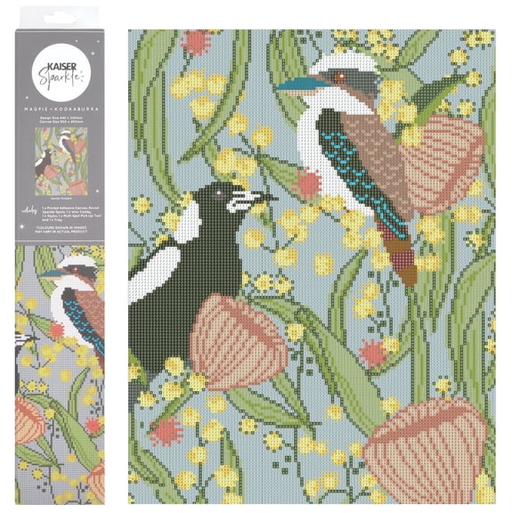 Kaisercraft Sparkle Diamond Art Kit 16"X20"-Magpie & Kookaburra