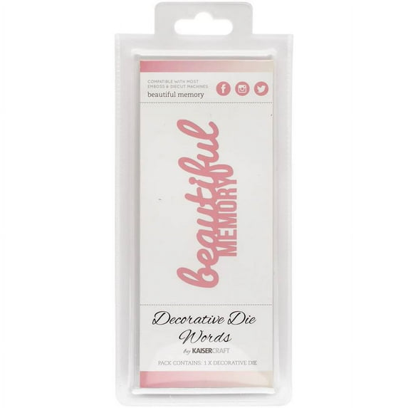 Kaisercraft Word Die, Beautiful Memory, 1.5" x 4"