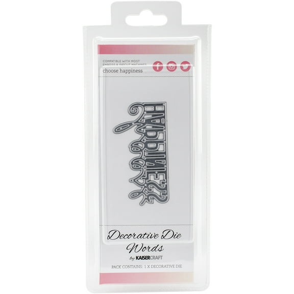 Kaisercraft Word Die-Choose Happiness 3.5"X1.75", Pk 1, Kaisercraft