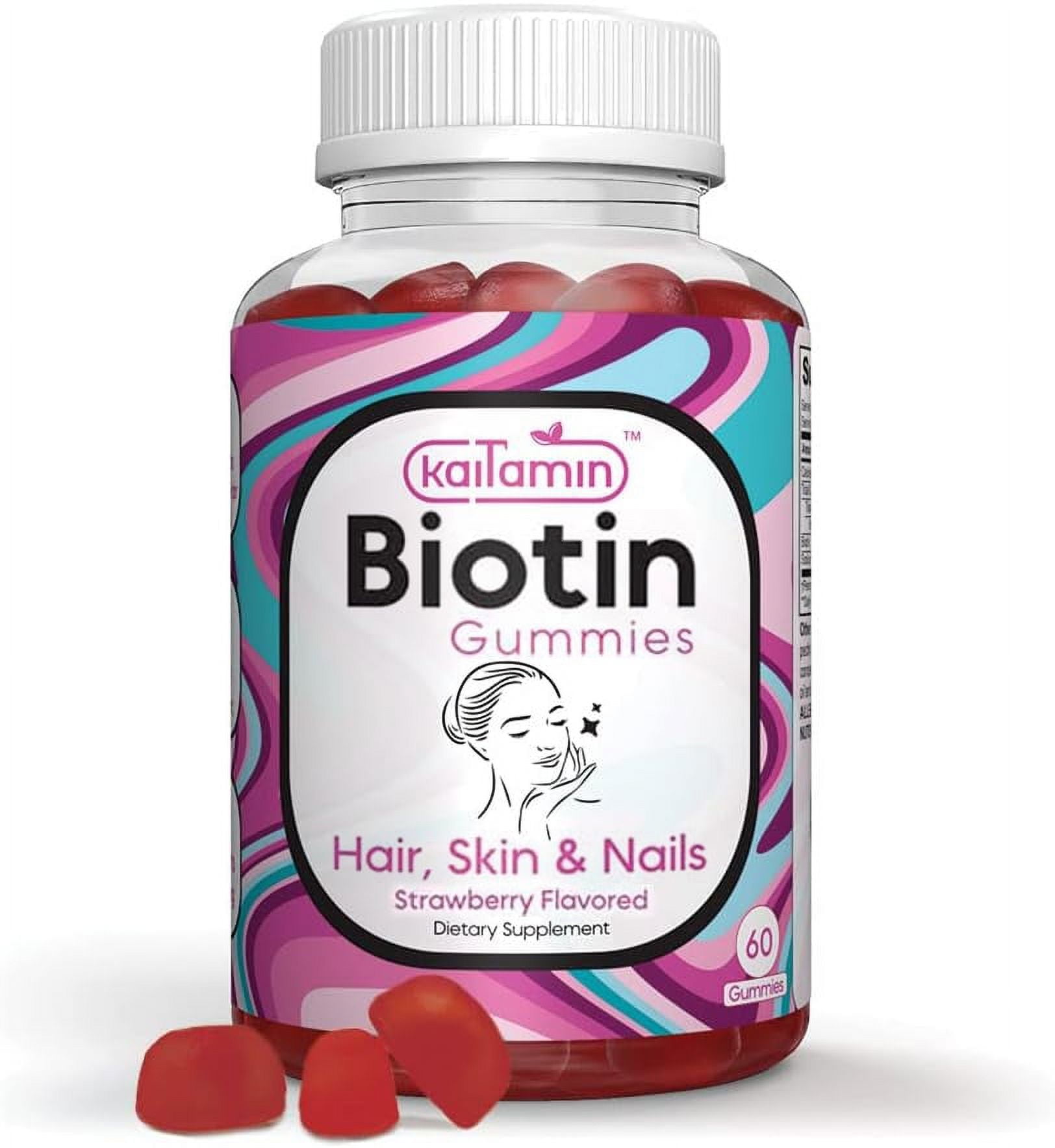 Kaitamin Biotin Vitamin B7 Gummies for Hair Skin & Nails 5000 mcg per