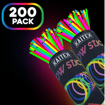 Kaitek Glow Stick Party Favors for Halloween Neon Theme Party Glow in the Dark Sticks (Pack of 200)