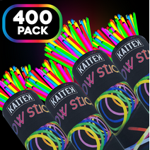 Kaitek Glow Stick Party Favors for Halloween Neon Theme Party Glow in the Dark Sticks (Pack of 400)