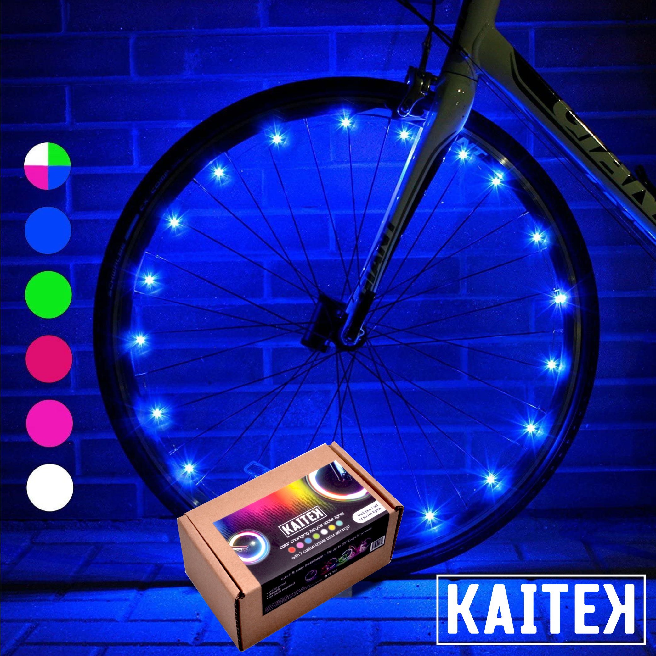 Kaitek LED Bicycle Wheel Accessory Light for 1 Wheel, Color-Changing - image 1 of 7