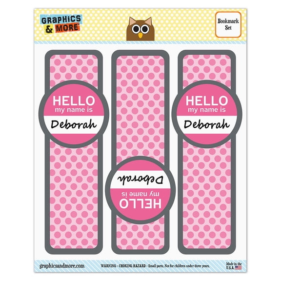 Kaitlyn Hello My Name Is Glossy Laminated Bookmarks - Set of 3