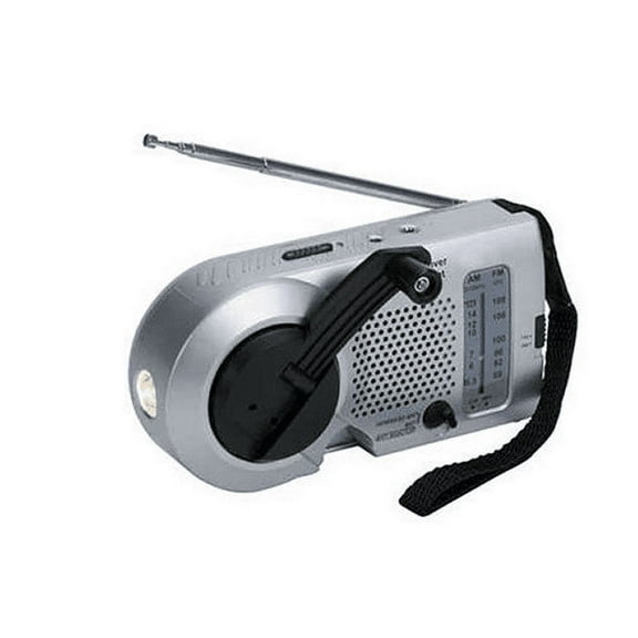Kaito Emergency AM/FM Radio with Flashlight KA-006, Silver