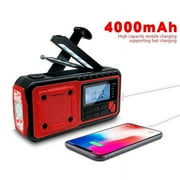Kaito KA368 Digital Solar Crank AM FM NOAA Weather Radio with Flashlight Red