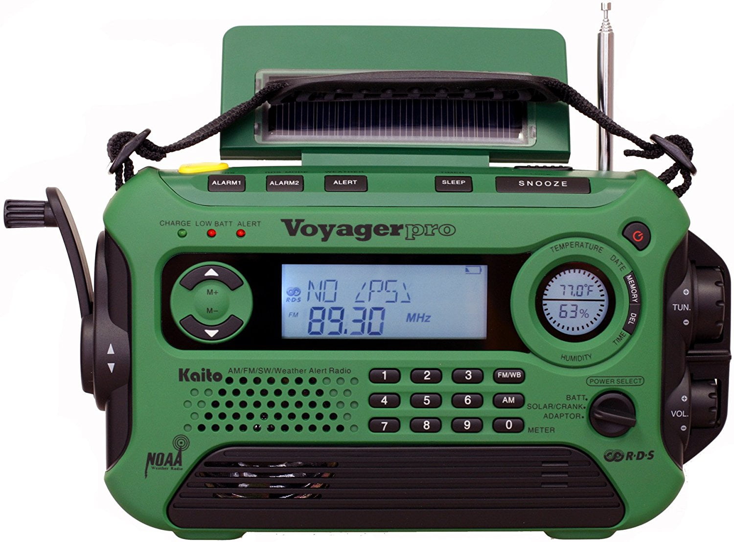 Kaito Voyager Pro KA600 - Radio Digital De Emergencia Meteorológica Am/FM/LW /SW Y NOAA Con Alerta, RDS Y Cargador De Teléfono Inteligente, Amarillo