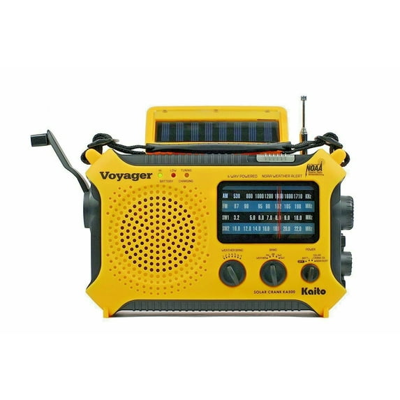 Kaito Voyager KA500YLW Portable AM/FM Radio, Yellow