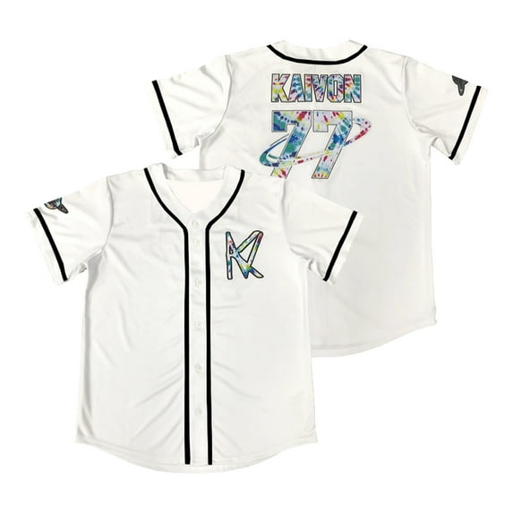 Kaivon Merch White Tie Dye Classic Baseball Jersey Short Sleeve Shirts Women Men Streetwear Tee