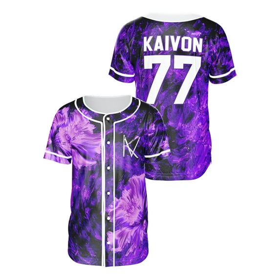 Kaivon Ultraviolet Baseball Jersey Short Sleeve Shirts Women Men Streetwear Tops