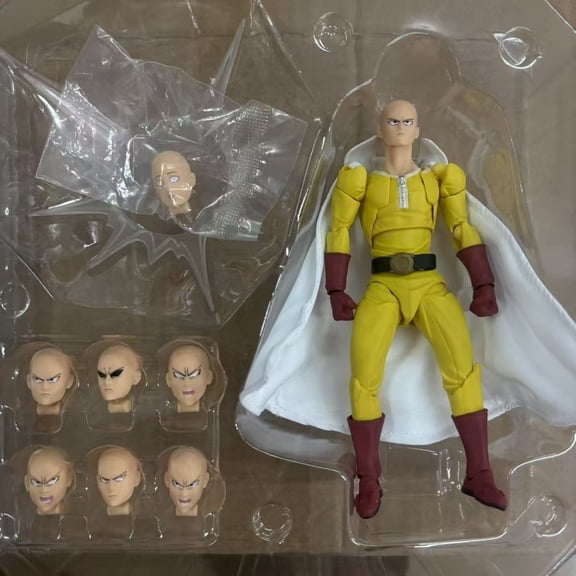 Kaiyodo Revoltech Saitama One-Punch Man Figure, Amazing Yamaguchi Series Joint Movable Model, Special Bonus Edition