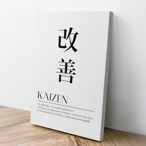 Kaizen Definition Minimalist Poster, 8x12 UNFRAMED