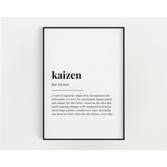 Kaizen Definition Print, Wall Art Print, Kaizen Print, Definition Print, Quote Print Home Decor #2838, Unframed Poster Size 8x12