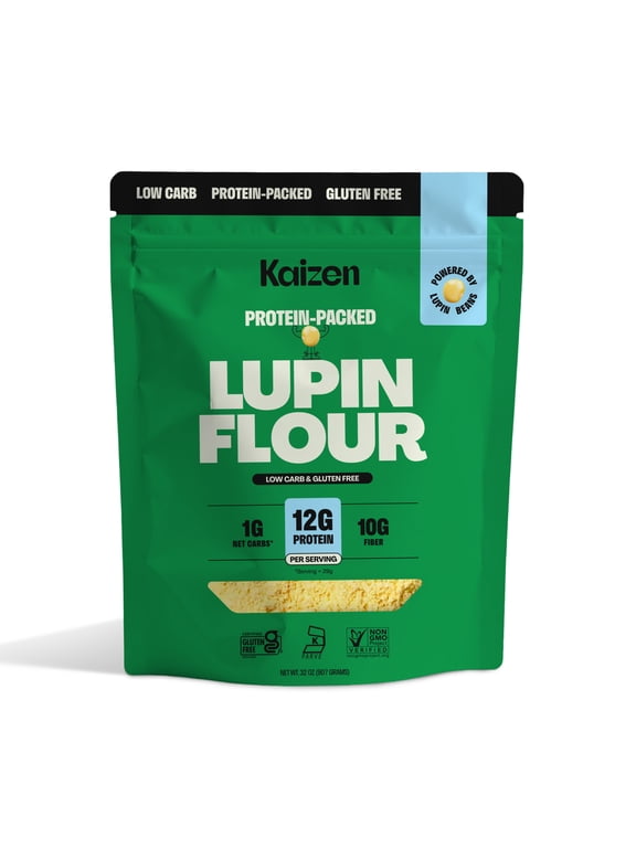 Kaizen Lupin Flour 2lbs High Protein, Low Carb, Keto Friendly, Gluten-Free, Non GMO, Vegan, Low Calorie, High Fiber