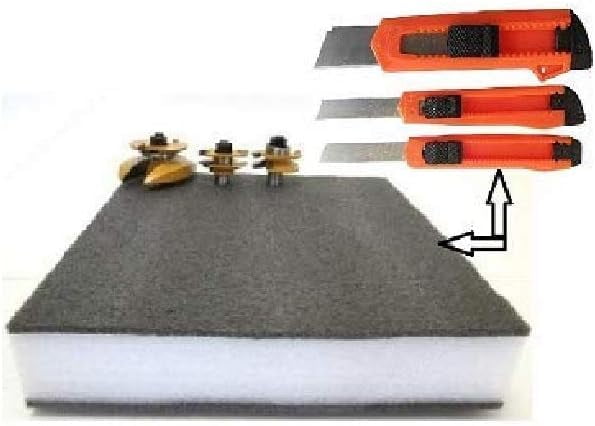 Kaizen Shaping Foam Black-White 2' x 2'x20mm with 3 Box Cutter/Utility Knifes -