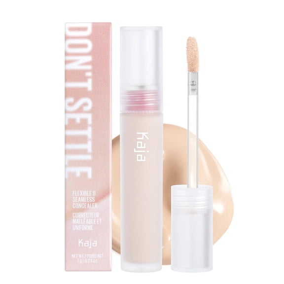 Kaja Liquid Concealer - Don't Settle , with Aqua Ceramide, Hydrating, Buildable, Lightweight, Seamless Coverage, 01 Sweet Rice, 0.21 Oz