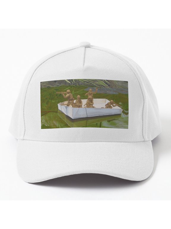 Kajaki Afghanistan Baseball Cap, White Boat Imaginary Story Graphic Design, Classic Hat