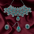 thumbnail image 1 of Kajaro Designs Jewels Indian Kiara Advani Wedding Necklace with Mang tikka & Earrings for Women | CZ Bridal Jewelry Set for Wedding & Engagement, 1 of 4