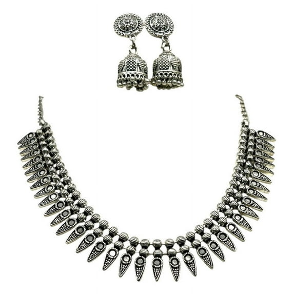 Kajaro Designs Jewels Indian oxidized brass jewelry for women | Ethnic Boho necklace set for everyday wear | Fashion jewelry for navratri | Gift for wife