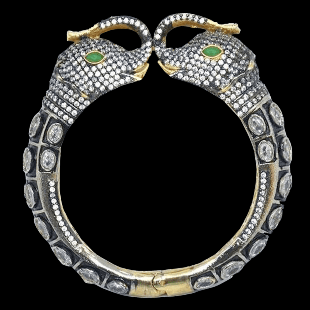 Kajaro Designs Jewels Elephant Brass Openable Kada for Women Ethnic