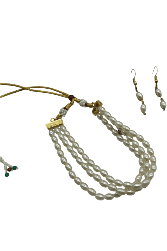 kundan beaded choker necklace set with earrings | lightweight jewelry for anniversary