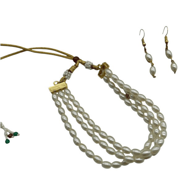 Kajaro Designs Jewels kundan beaded choker necklace set with earrings | lightweight jewelry for anniversary