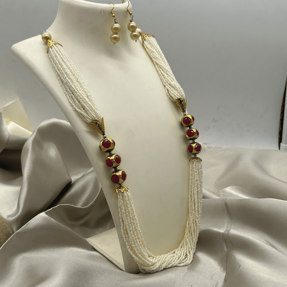 Kajaro Designs Jewels Multiple Layer Beads Mala Necklace set with