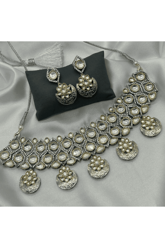 polki kundan necklace set with earrings for women | indian jewelry for engagement and anniversary