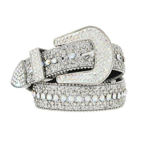 Kajeer Rhinestone Belt for Women Men, Studded Cowgirl Belts for Women with Bling Glitter