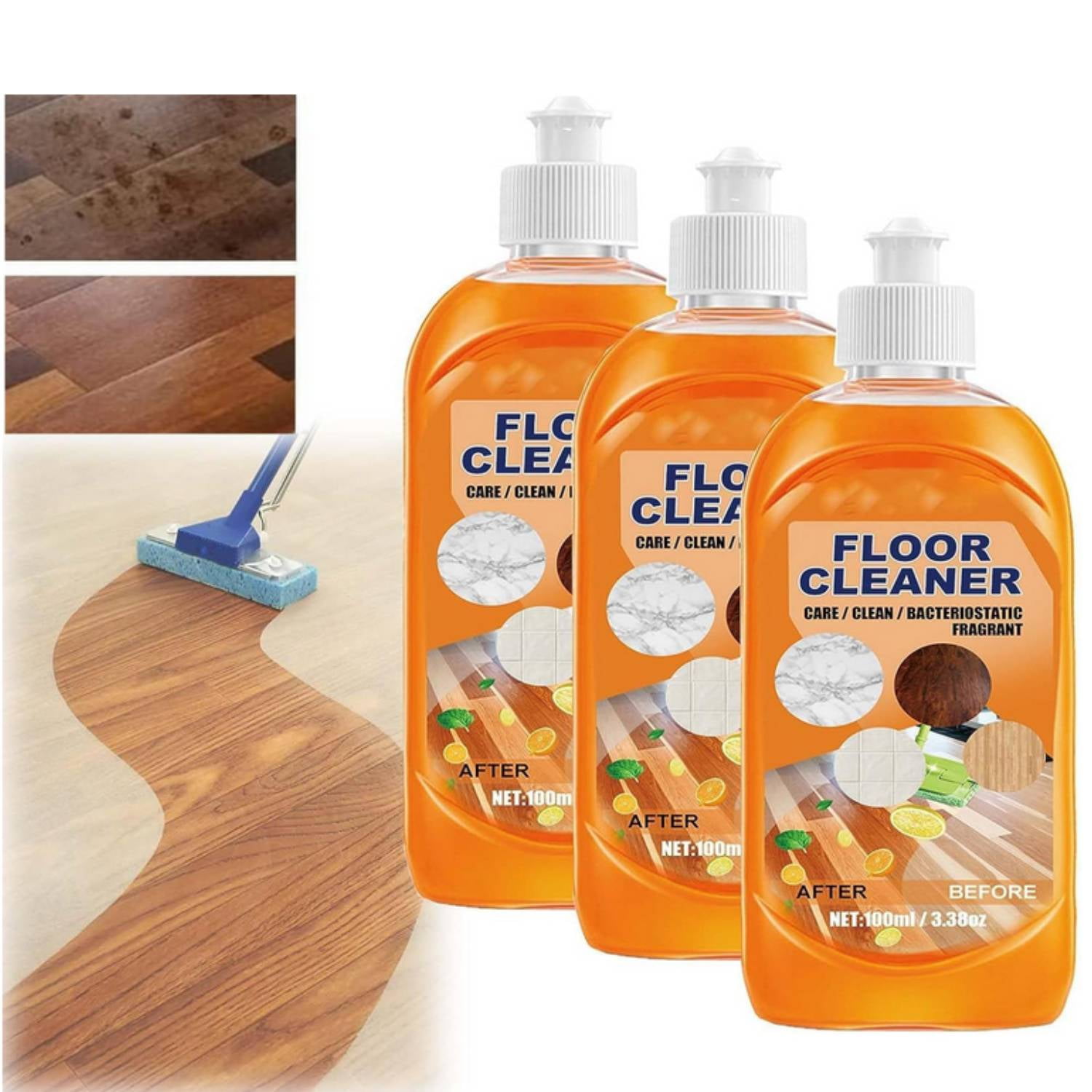 Kajiali 1/2/3Pack Floor Cleaner Orange, Floor Cleaner, Powerful