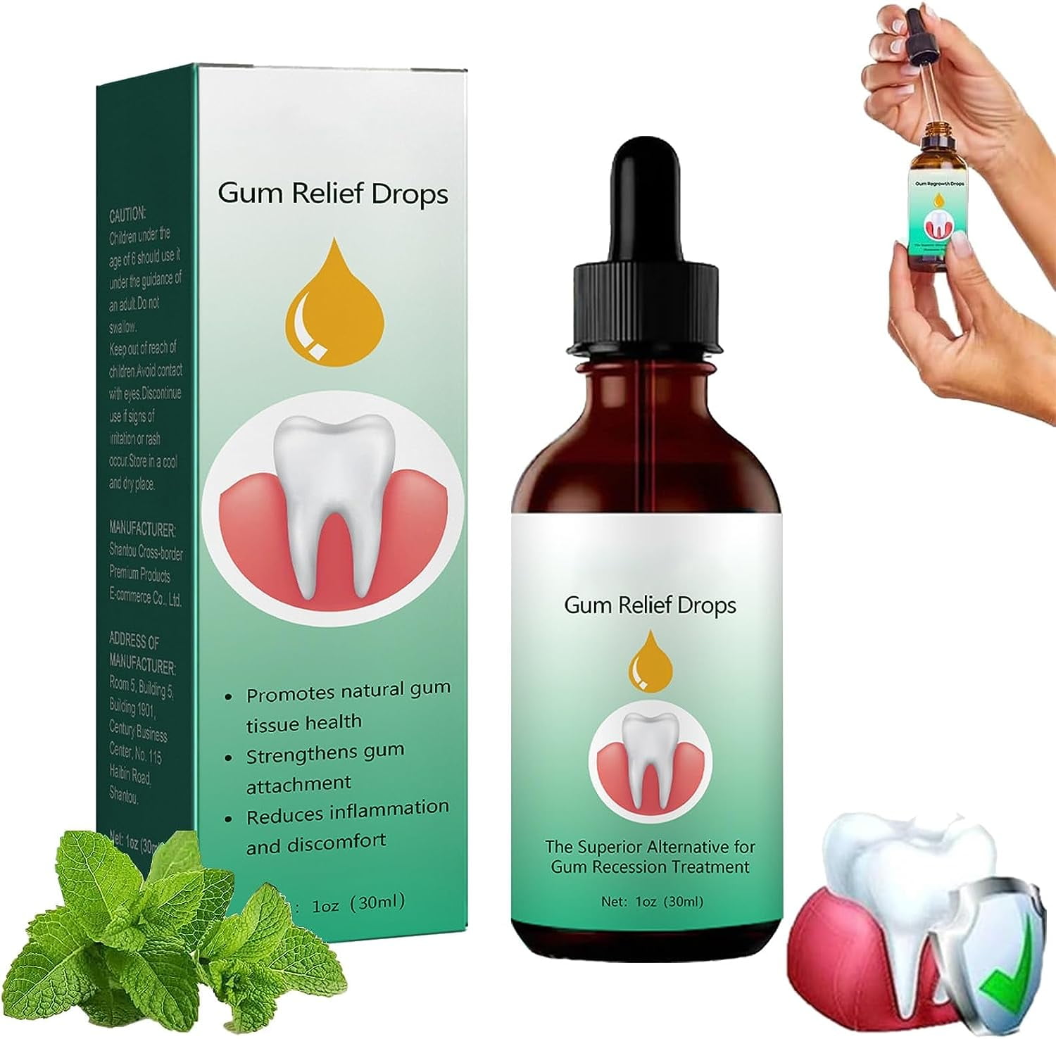 Kajiali 1PC Gum Relief Drops, Gum Treatment for Receding Gums, Oil