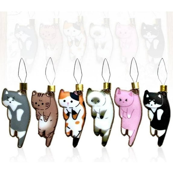 Kajiali Cat Needle Threader,Cat Needle Threaders with Magnetic Needle Minder Hand Sewing Tool, for Hand Embroidery, Sewing