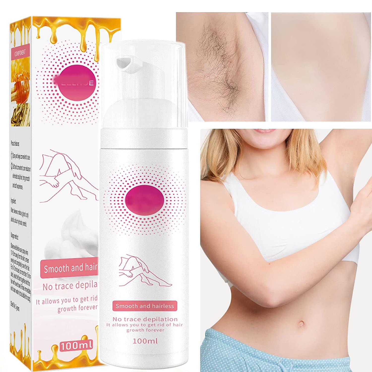 Kajiali Natural Permanent Hair Removal Spray NEW Gentle Beeswax Hair