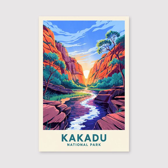 Kakadu National Park Travel Print Canvas Wall Art, Kakadu Wall Hanging Home decor Kakadu Canvas Art, Wall Art Australia Travel Print Canvas-1WN4158