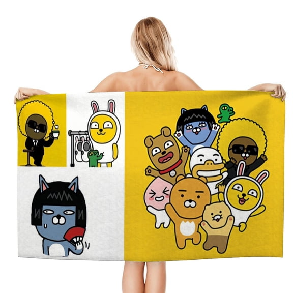 Kakao Friends Gifts Beach Towel for Women Girl Birthday Inspired Fan Bath Outdoor Music Lover