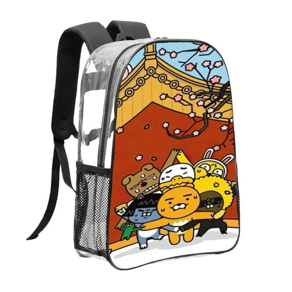 Kakao Friends Pattern Transparent Backpack Lightweight And fashionable Showcasing Personality And Leading The Trend