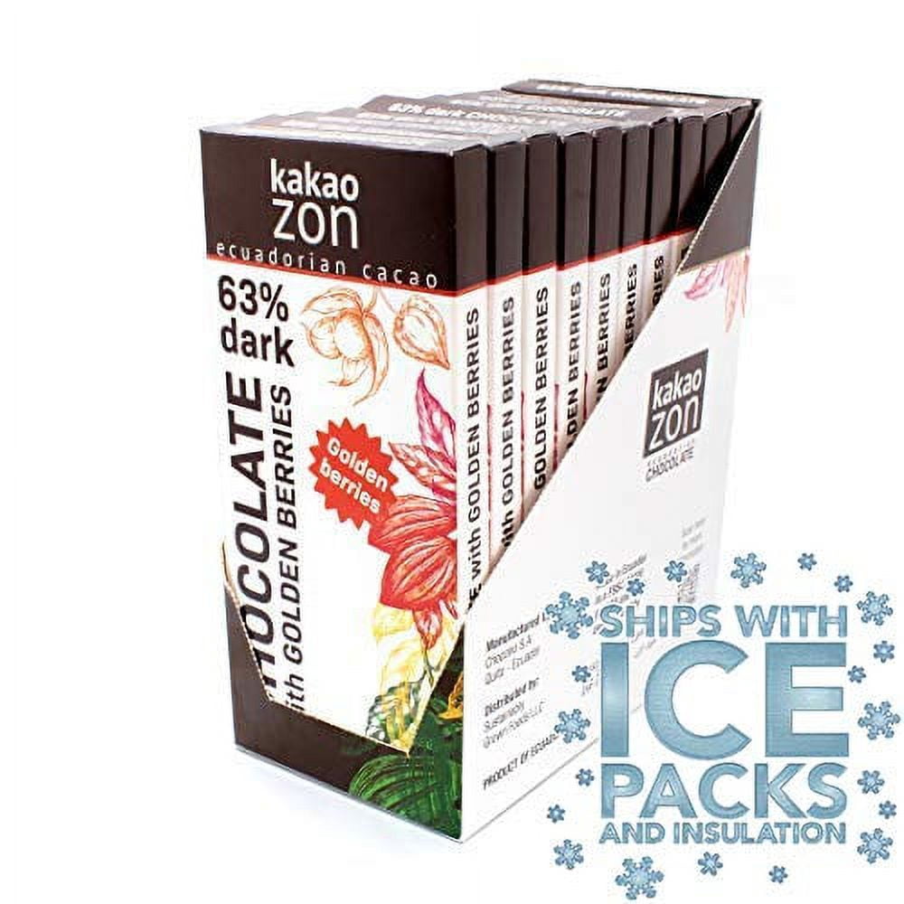 KakaoZon Dark Chocolate Bars 63 Dark Chocolate with Goldenberries