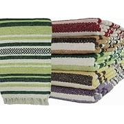 Kakaos Handmade Traditional Extra Heavy Yoga Blanket (Sage/Forest Green)