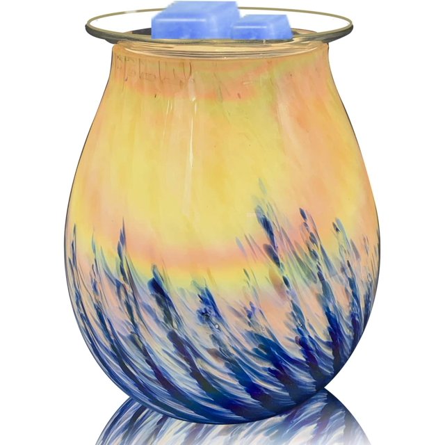 Kakapo Art Glass Wax Warmer Electric Full Size Scented Wax Warmer (Blue